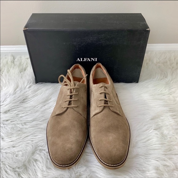 🔥ALFANI🔥KEVIN LIGHT TAN OXFORD SHOES SIZE 7 NEW IN BOX - Picture 2 of 7